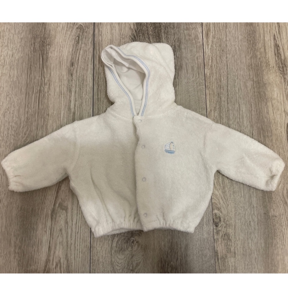 Kissy Kissy 3-6 Months Baby Boy Terry Cloth Button Up Sweatshirt